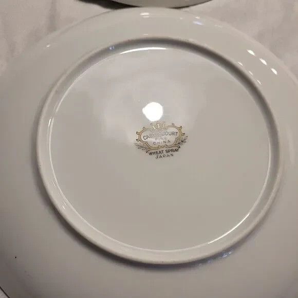 VTG Castlecourt Fine China Japan Wheat Spray 4 SaladBread Plates 7 3/4" - Picture 7 of 7